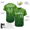 Custom Graffiti Pattern Green-White 3D Green Authentic Baseball Jersey