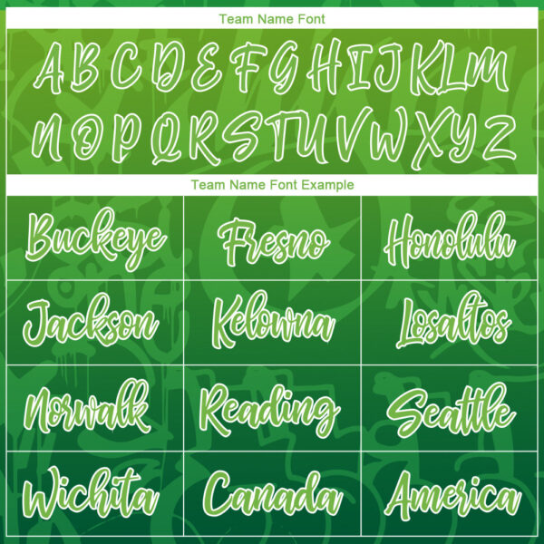 Custom Graffiti Pattern Green-White 3D Green Authentic Baseball Jersey