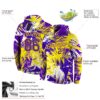 Custom Stitched Graffiti Pattern Purple-Gold 3D Sports Pullover Sweatshirt Hoodie