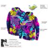 Custom Stitched Graffiti Pattern Purple-White 3D Sports Pullover Sweatshirt Hoodie