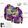 Custom Stitched Graffiti Pattern Neon Green-White 3D Sports Pullover Sweatshirt Hoodie