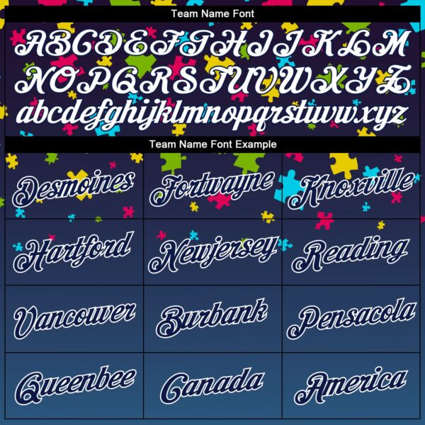 Custom Autism Supporter Awareness Puzzle Pieces Navy-White 3D Performance T-Shirt