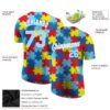 Custom Autism Supporter Awareness Puzzle Pieces Light Blue-White 3D Performance T-Shirt