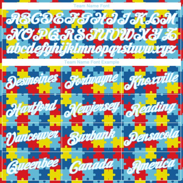 Custom Autism Supporter Awareness Puzzle Pieces Light Blue-White 3D Performance T-Shirt