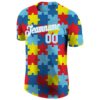 Custom Autism Supporter Awareness Puzzle Pieces Light Blue-White 3D Performance T-Shirt