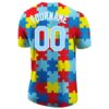 Custom Autism Supporter Awareness Puzzle Pieces Light Blue-White 3D Performance T-Shirt