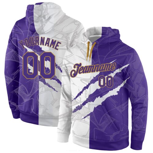 graffiti_pattern_0087 Custom Stitched Graffiti Pattern Purple-Old Gold 3D Sports Pullover Sweatshirt Hoodie
