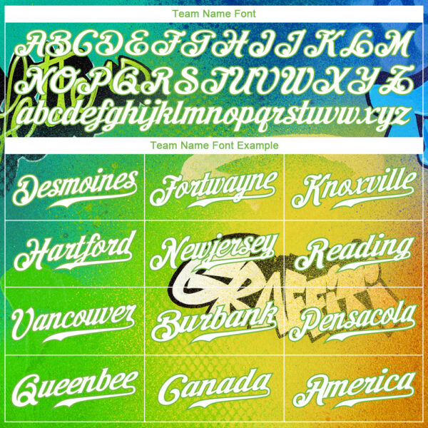 Custom Graffiti Pattern Neon Green-White 3D Authentic Baseball Jersey
