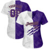 Custom Graffiti Pattern Purple-Old Gold 3D Authentic Baseball Jersey