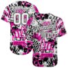 Custom Graffiti Pattern White-Black 3D Authentic Baseball Jersey