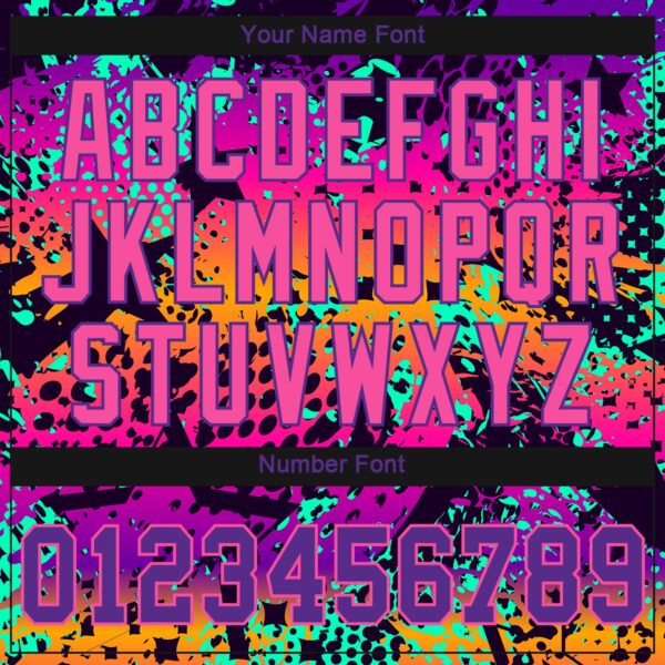 Custom Graffiti Pattern Purple-Pink 3D Authentic Baseball Jersey