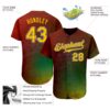 Custom Graffiti Pattern Gold-Black 3D Authentic Baseball Jersey