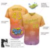 Custom Graffiti Pattern Gold-Black 3D Authentic Baseball Jersey