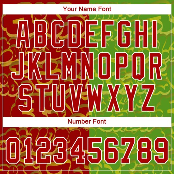 Custom Graffiti Pattern Red-Green 3D Authentic Baseball Jersey