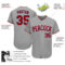 Custom Gray Red-Navy Authentic Baseball Jersey