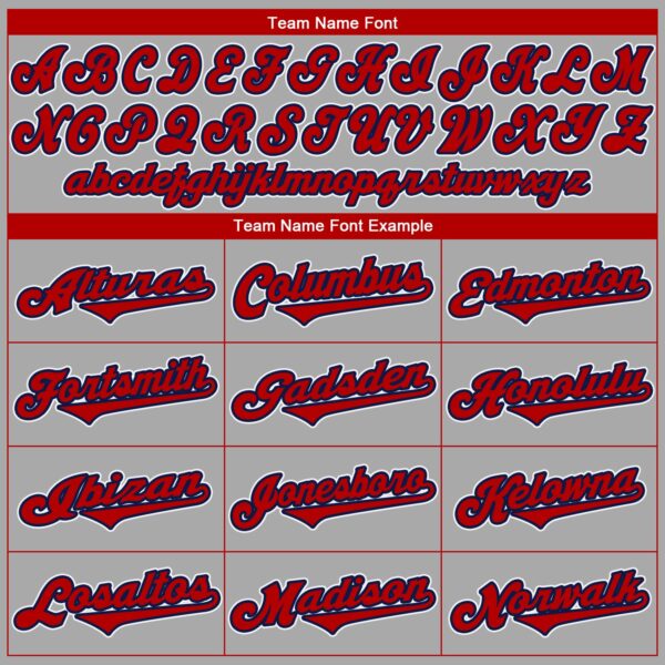 Custom Gray Red-Navy Authentic Baseball Jersey