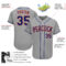 Custom Gray Royal-Orange Authentic Baseball Jersey