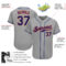 Custom Gray Royal-Orange Authentic Baseball Jersey