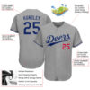 Custom Gray Royal-Red Authentic Baseball Jersey