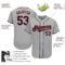 Custom Gray Navy-Orange Authentic Baseball Jersey