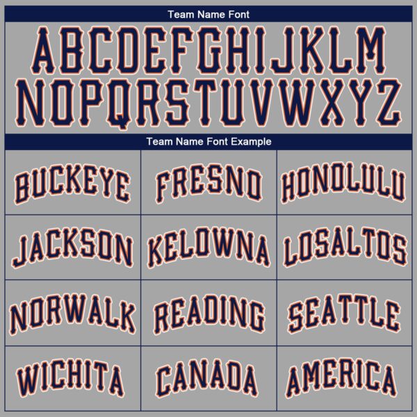 Custom Gray Navy-Orange Authentic Baseball Jersey