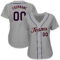 Custom Gray Navy-Orange Authentic Baseball Jersey