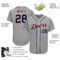 Custom Gray Navy-Orange Authentic Baseball Jersey