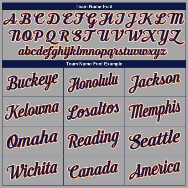 Custom Gray Navy-Orange Authentic Baseball Jersey