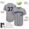 Custom Gray Purple-Black Authentic Baseball Jersey