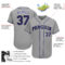 Custom Gray Purple-Black Authentic Baseball Jersey