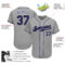 Custom Gray Purple-Black Authentic Baseball Jersey