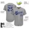 Custom Gray Royal-White Authentic Baseball Jersey