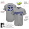 Custom Gray Royal-White Authentic Baseball Jersey