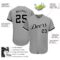 Custom Gray Black-White Authentic Baseball Jersey