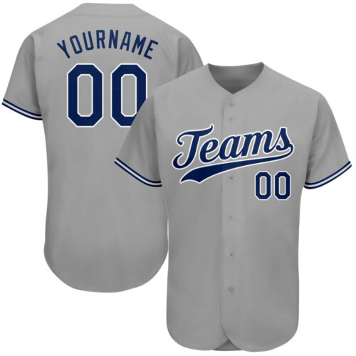gray_0039 Custom Gray Royal-White Authentic Baseball Jersey