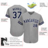 Custom Gray Navy-White Authentic Baseball Jersey