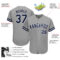 Custom Gray Navy-White Authentic Baseball Jersey