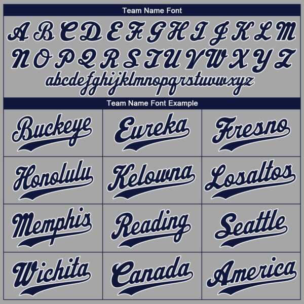 Custom Gray Navy-White Authentic Baseball Jersey