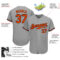 Custom Gray Orange-Black Authentic Baseball Jersey