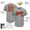 Custom Gray Orange-Black Authentic Baseball Jersey