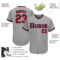 Custom Gray Red-Navy Authentic Baseball Jersey