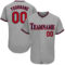 Custom Gray Red-Navy Authentic Baseball Jersey