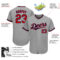 Custom Gray Red-Navy Authentic Baseball Jersey