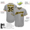 Custom Gray Black-Gold Authentic Baseball Jersey