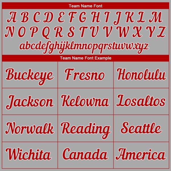 Custom Gray Red-White Authentic Baseball Jersey