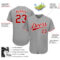 Custom Gray Red-White Authentic Baseball Jersey