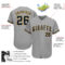 Custom Gray Navy-Old Gold Authentic Baseball Jersey
