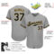 Custom Gray Navy-Old Gold Authentic Baseball Jersey
