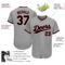 Custom Gray Black-Crimson Authentic Baseball Jersey