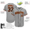 Custom Gray Black-Orange Authentic Baseball Jersey